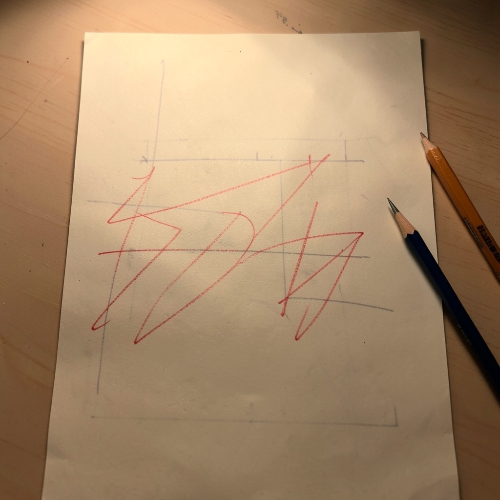 Red-ink marked structural calculation homework sheet on a desk